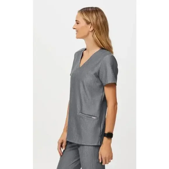 FIGS Casma Scrub Top Women’s Large Graphite 3-Pocket EUC - Picture 7 of 8